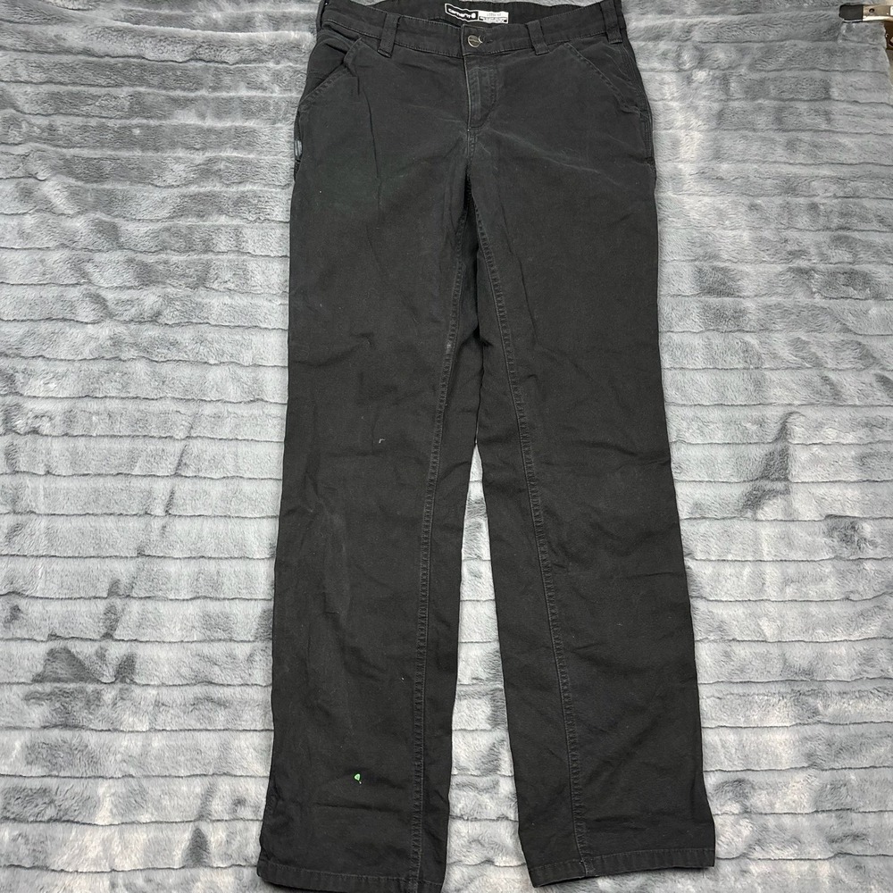 Carhartt Loose Fit Canvas Work Pants Black BN2080-W Womens 8 Tall Long Utility
